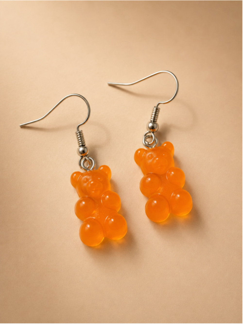 Women's Unbranded Gummy Bear Earrings One Size Orange